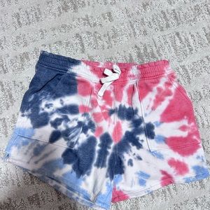 Tie dyed comfy blue, navy, red shorts